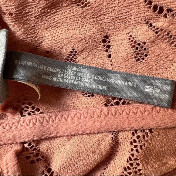 Aerie Bra Bralette Dusty Rose Layered Floral & Star Sheer Feminine Print Sz M - Picture 7 of 11